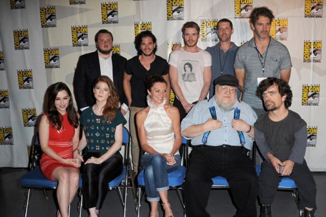 SAN DIEGO, CA - JULY 19:  Back row (L-R) Actors John Bradley, Kit Harington, Ric