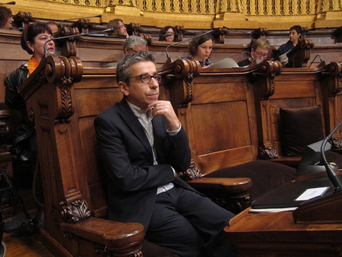 Jordi Martí (PSC), en el pleno del Ayuntamiento de Barcelona