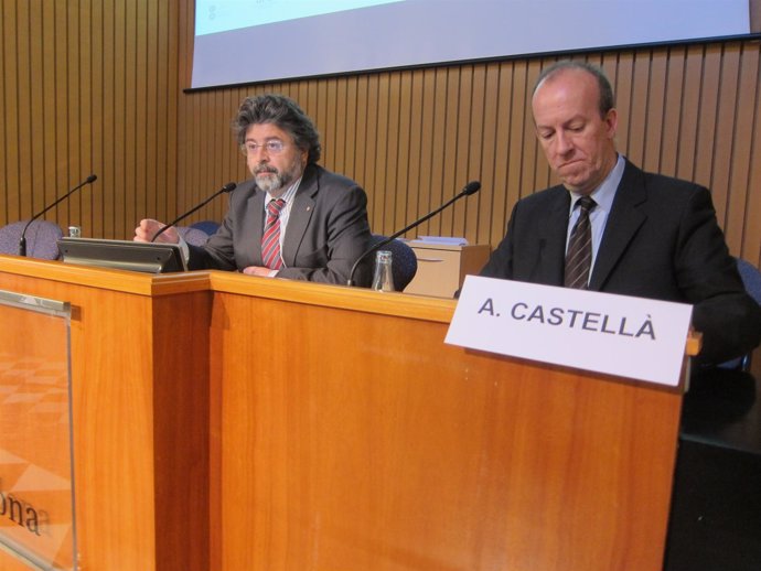 Antoni Castellà (secretario de Universidades) y Josep Maria Vilalta (Acup)