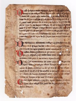 Manuscrito con el texto de los Fueros de Aragón