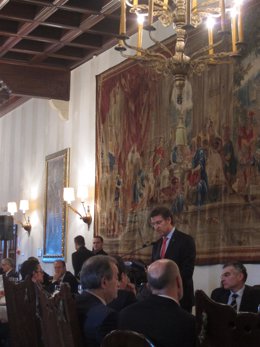 El presidente de la Xunta, Alberto Núñez Feijóo, en el almuerzo de la CEG