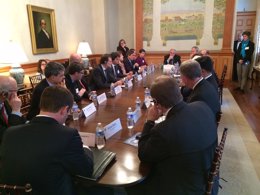 Reunión previa de Mariano Rajoy al almuerzo en US Chamber of Commerce