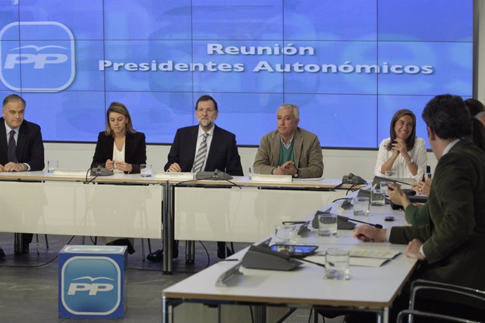 Reunión Barones PP. Rajoy , Mato, Pons, Cospedal