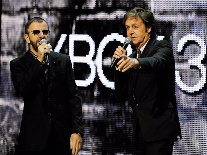 Paul  McCartney y Ringo Star juntos en los Grammy