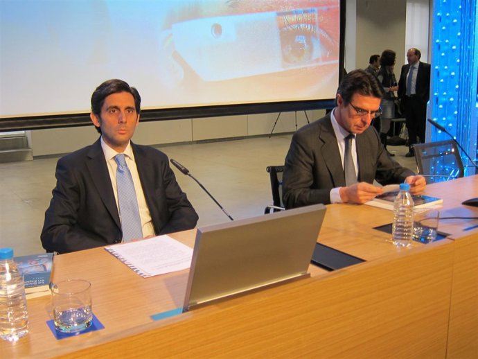 José Manuel Soria y consejero delegado de Telefónica, José María Alvarez-Pallete