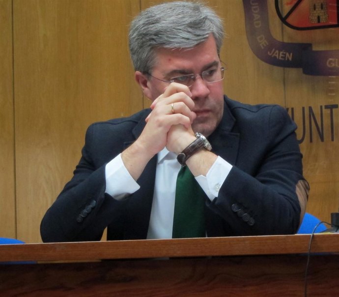 El alcalde de Jaén, José Enrique Fernández de Moya, en rueda de prensa.