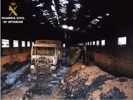 Imagen una de las excavadoras afectadas