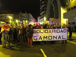 Cabeza de la manifestación desarrollada en Valladolid en favor de Gamonal.