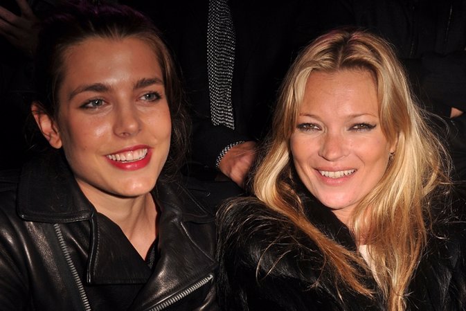PARIS, FRANCE - JANUARY 24:  Charlotte Casiraghi and Kate Moss attend the Etam F