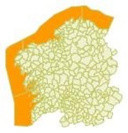 Alerta en el litoral gallego el viernes 17 de enero.