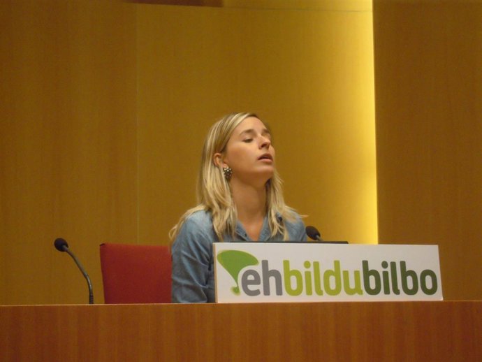 La mportavoz de Bildu en Bilbao, Aitziber Ibaibarriaga.