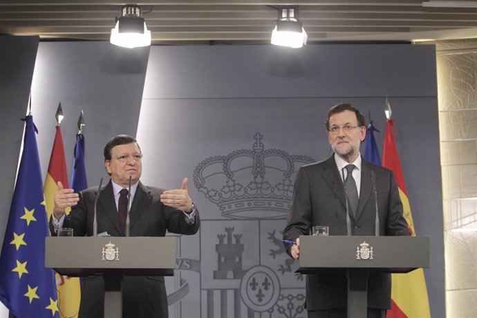 Barroso y Rajoy en rueda de prensa en La Moncloa