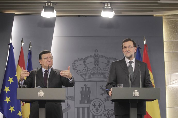 Barroso y Rajoy en rueda de prensa en La Moncloa
