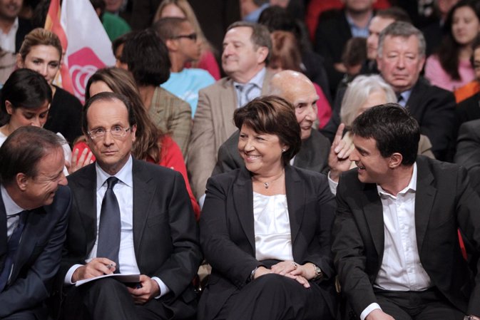 Francois Hollancde, Julie Gayet, Valérie Trierweiler, segolane  socialista 2011 