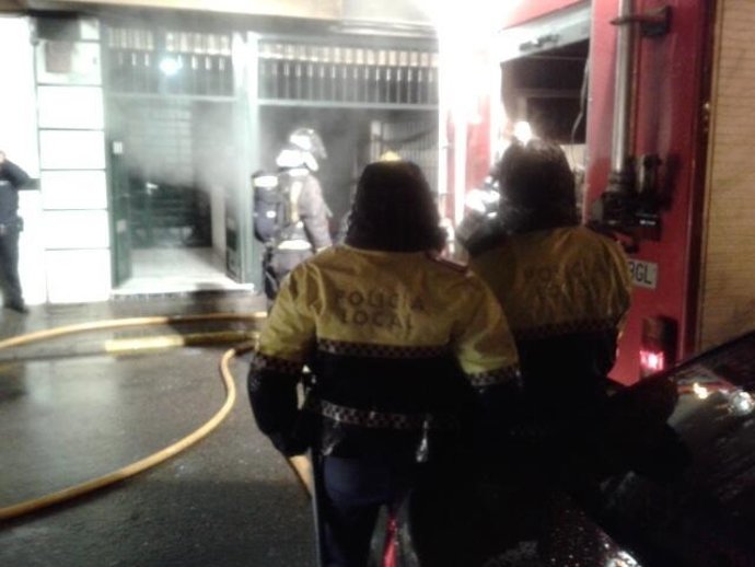 Policía Local Badajoz, incendio