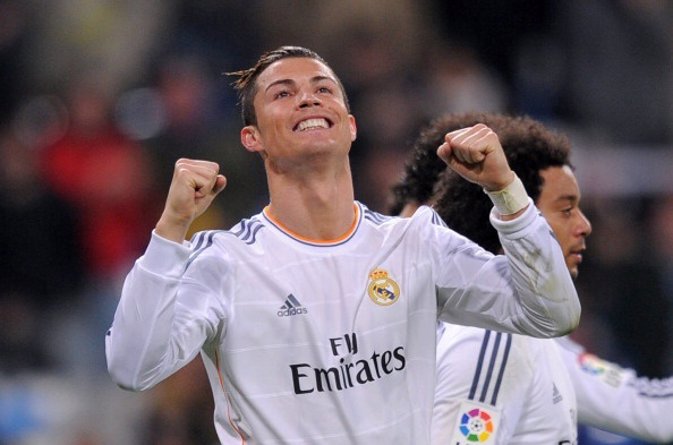 MADRID, SPAIN - JANUARY 06:  Cristiano Ronaldo of Real Madrid CF celebrates afte