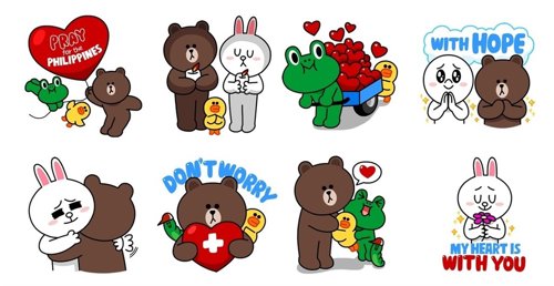 Line stickers Tifón Haiyan Filipinas