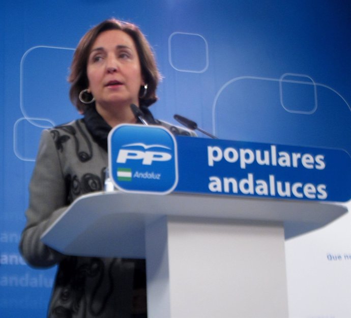 La vicesecretaria de Organización del PP-A, Ana Corredera, en rueda de prensa