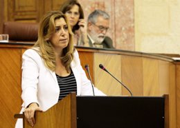Susana Díaz, en una comparecencia ante el Pleno del Parlamento andaluz