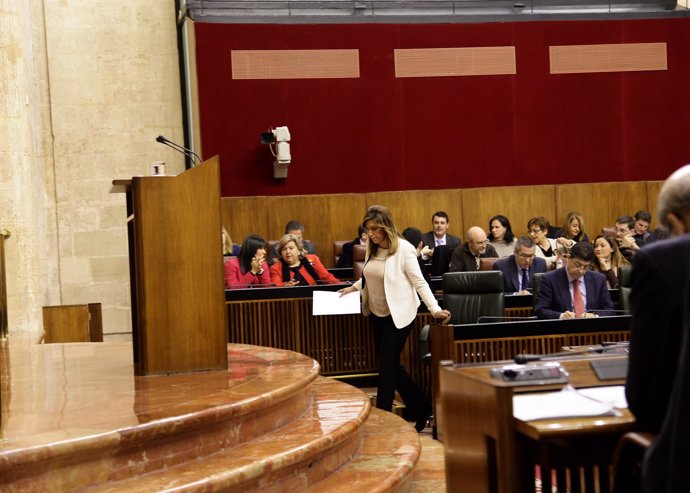 Susana Díaz, este miércoles en el Parlamento