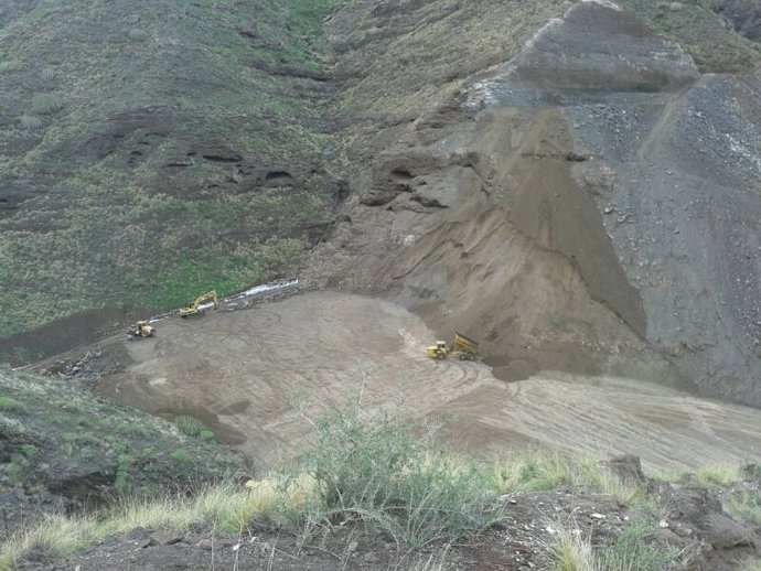 Obras de la carretera entre La Aldea y Agaete
