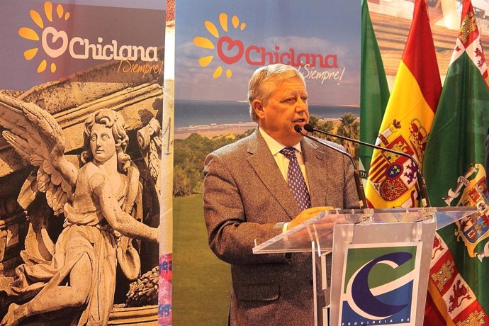 El alcalde de Chiclana, Ernesto Marín (PP), durante la presentación en Fitur