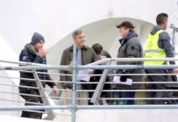 El actor George Clooney en el rodaje de 'Tomorrowland' en Valencia 