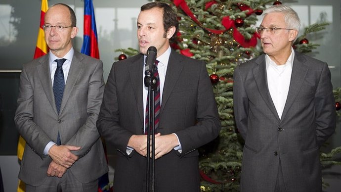 Sandro Rosell, en la comida de Navidad