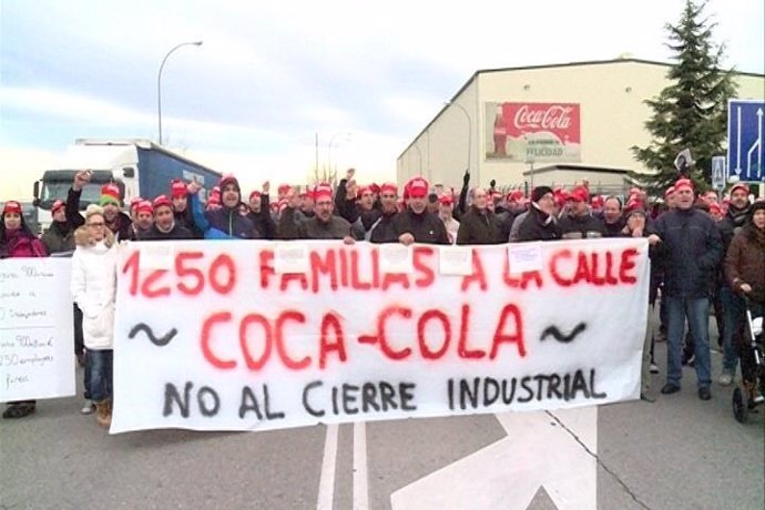 Protestas en la fábrica de Coca-Cola en Fuenlabrada