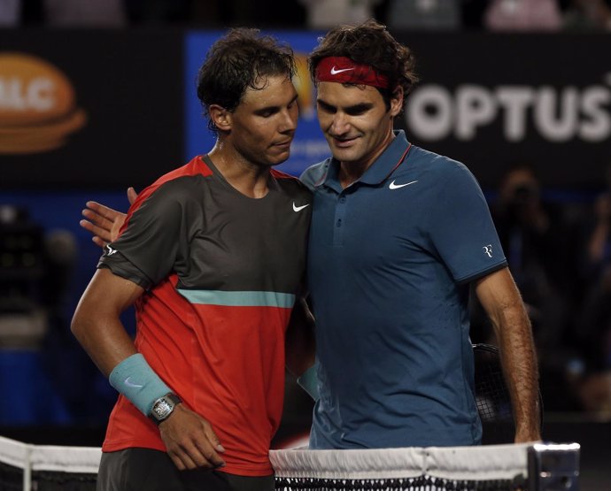 Rafael Nadal y Roger Federer en el Abierto de Australia