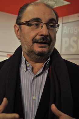 El secretario general del PSOE-Aragón, Javier Lambán. 