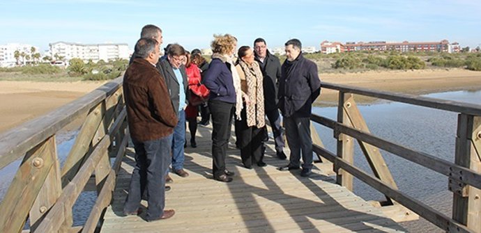 El vicepresidente del Congreso de Diputados, Javier Barrero, en Isla (Huelva).