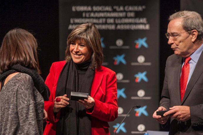 Núria Marín (L'Hospitalet) y Jaume Lanaspa (Fundació La Caixa)