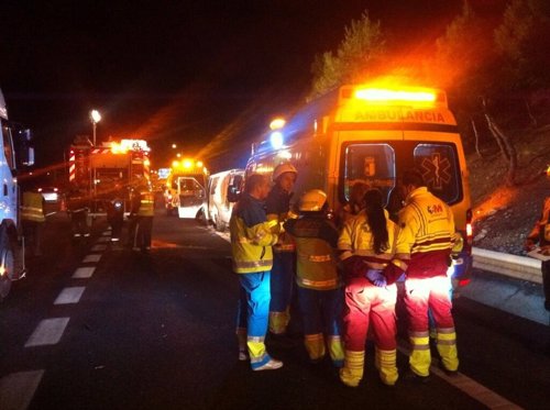 Los servicios de emergencias acuden al accidente de tráfico de Aranjuez