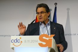 Artur Mas en la convención municipal de CDC en Calella