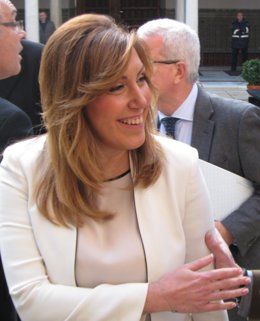 Susana Díaz, este miércoles, a su llegada al Parlamento