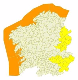 Alerta naranja en la costa y amarilla por nieve en Lugo y Ourense el 27 de enero