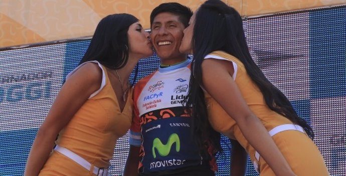 El ciclista colombiano del Movistar Team, Nairo Quintana