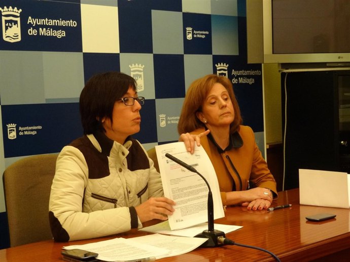María Gámez y Begoña Medina en la rueda de prensa sobre Emasa