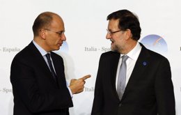 Rajoy y Letta en una reunión en Roma