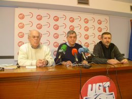 Portavoces de UGT, CC.OO y STEC