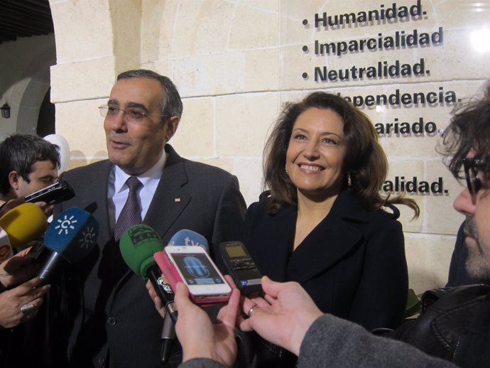 Crespo, en declaraciones a los periodistas en Almería