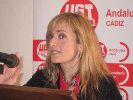 Carmen Castilla, en un momento de su alocución en el Congreso de UGT Cádiz