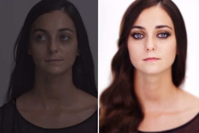 Como cambia una mujer rostro por photoshop a mujer guapa