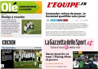 La prensa internacional recoge la negativa del Racing a jugar