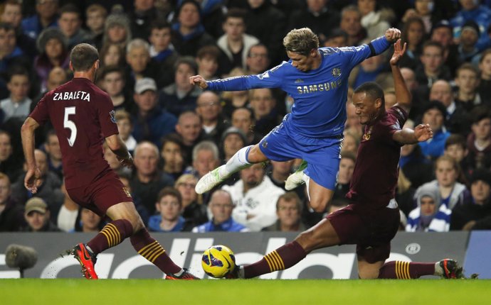 Fernando Torres, en el Chelsea-Manchester City