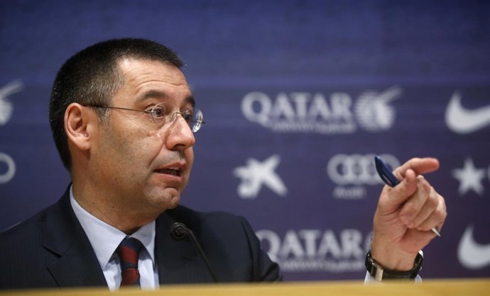 Josep Maria Bartomeu, presidente del Barcelona en su primera comparecencia