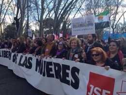 Díaz Tezanos en la manifestación de Madrid contra el aborto 