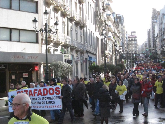 Manifestación de afectados por las preferentes en Vigo