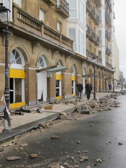 Daños provocados por el temporal de olas.